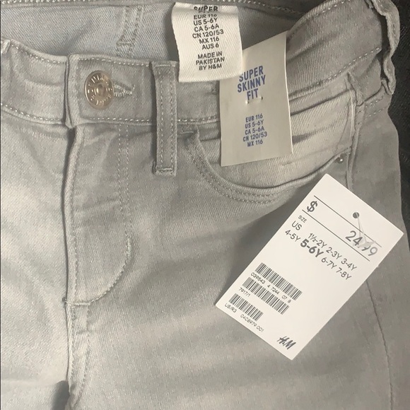 H&M Super Skinny Fit black/gray Jeans US 5-6Y - Picture 3 of 8
